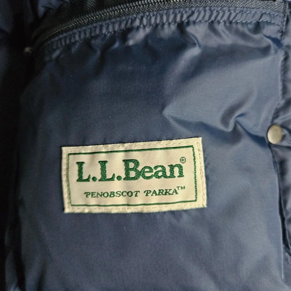 LL Bean Penobscot Parka Jacket Womens Small Red Goose Down Insulated Vintage USA